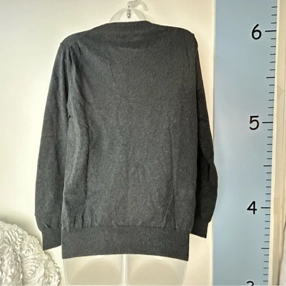 J. Crew Cotton &‎ Cashmere Black V-Neck Sweater Small